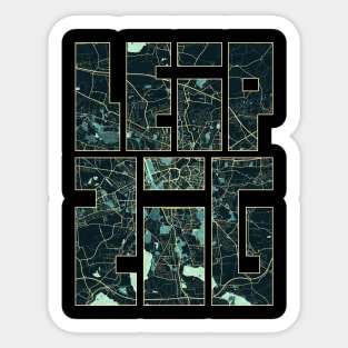 Leipzig, Saxony, Germany City Map Typography - Summer Sticker